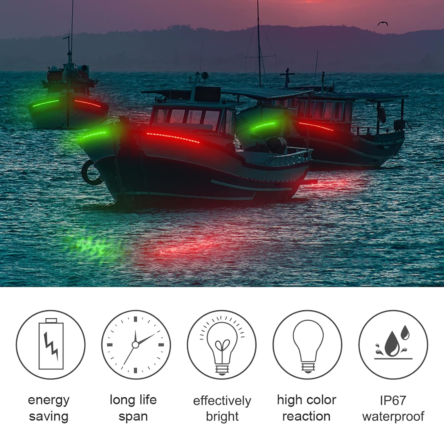 LED Pontoon Boat Lights, IP67 Waterproof Interior and Deck Light for Night Fishing, Courtesy Lighting for Yachts, Bass Boats, and Jet Skis(3.5W)