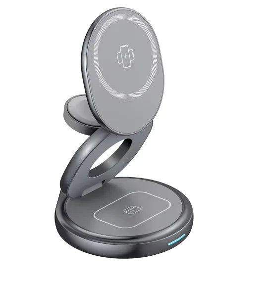 Foldable 30W Magnetic Wireless Charger Stand 3-in-1