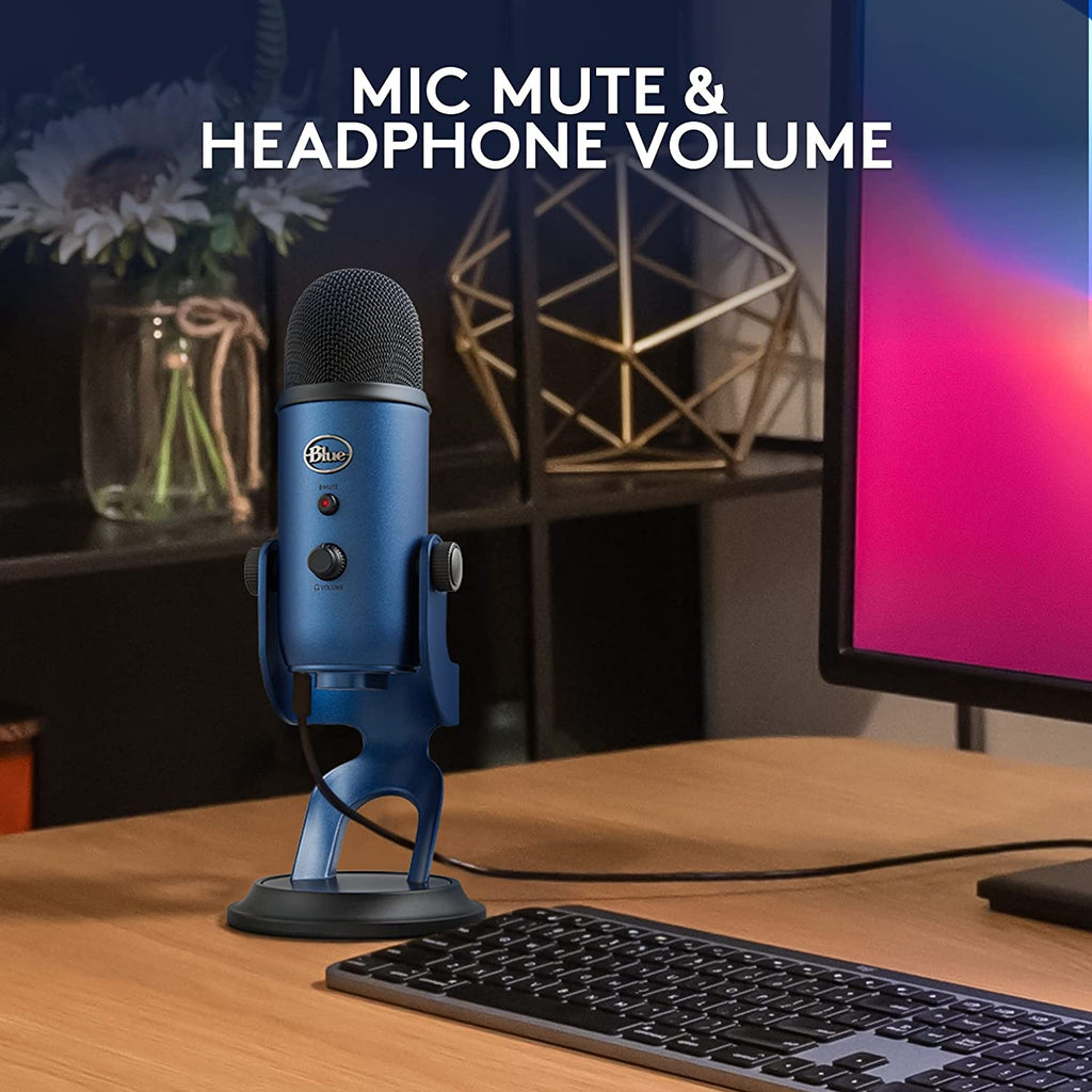 Logitech Creators  Yeti USB Microphone for Gaming, Streaming, Podcast, Youtube, Discord, PC, Studio Sound, Plug & Play-Midnight