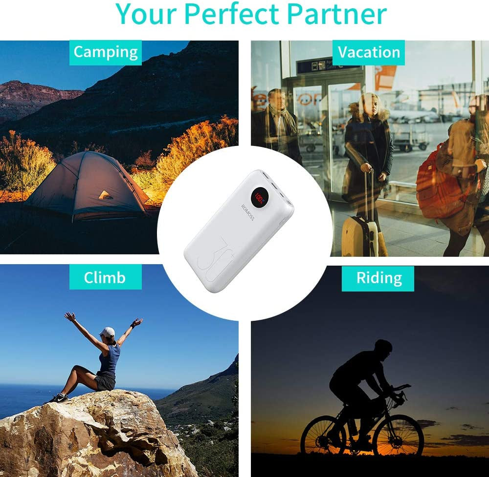 USB C Power Bank, 30000Mah PD Portable Phone Charger 18W 3 Outputs and 3 Inputs External Battery Packs with LED Display Compatible for Iphone 12, Ipad Pro and More