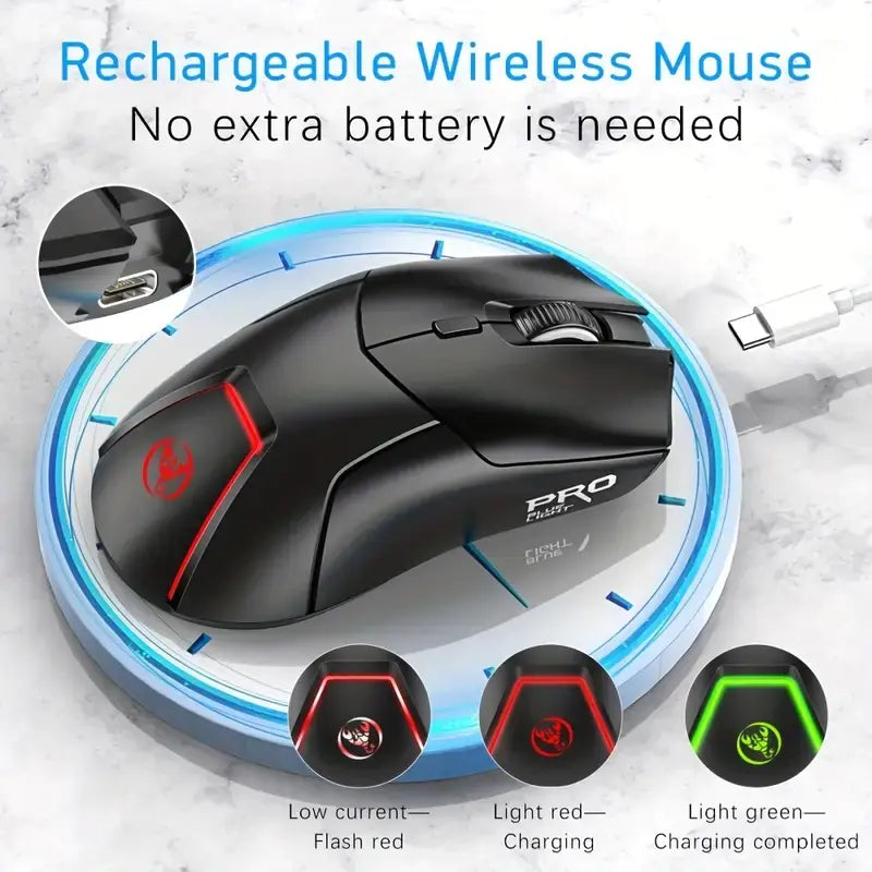 HXSJ 2.4G Wireless Mute Game Mouse with 4000DPI